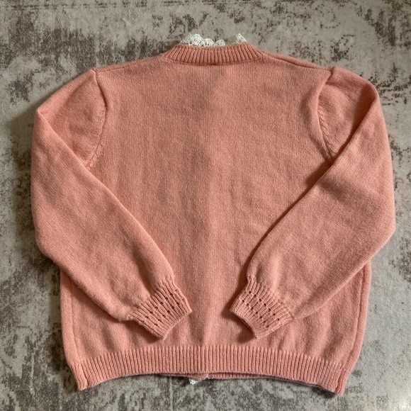 NoraCora Coral Lace-Trimmed Women's Sweater Grannycore Sz M - Picture 2 of 13